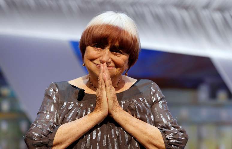 A cineasta Agnès Varda reage após receber prêmio honorário no Festival de Cannes, no sul da França
24/05/2019
REUTERS/Regis Duvignau