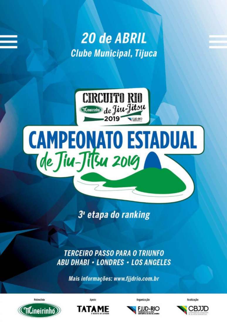 Campeonato Estadual da FJJD-Rio será realizado no dia 20 de abril no Clube Municipal, na Tijuca (Foto: Divulgação)