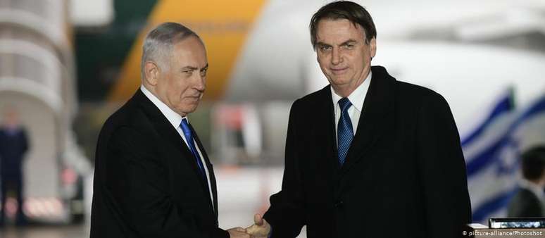Bolsonaro foi recebido no aeroporto pelo primeiro-ministro Benjamin Netanyahu