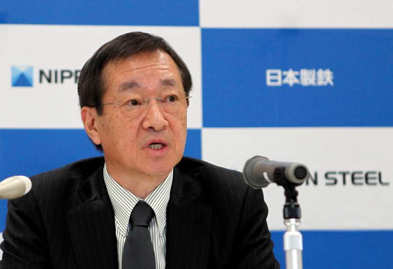 Presidente da Nippon Steel, Eiji Hashimoto, fala com a imprensa em T&oacute;quio 18/3/2019  REUTERS/Yuka Obayashi