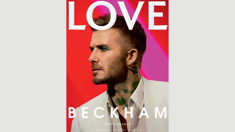 David Beckham na capa da revista 'Love' (Fotografia: Call This Number - Steve Mackey e Douglas Hart, Direção criativa: Katie Grand, Maquiadora: Miranda Joyce)