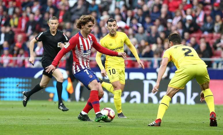 Griezmann teve atuação apagada no primeiro tempo (Foto: Reprodução)