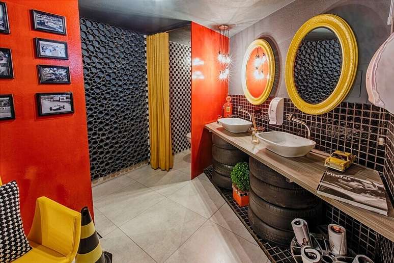 6. O estilo industrial é perfeito para a decoração de banheiros masculinos – Foto: Viviana Reis Design de Interiores