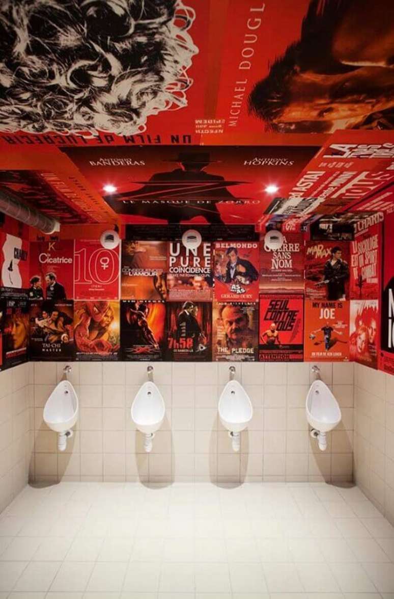 42. Invista em uma decora&ccedil;&atilde;o para banheiros masculinos comerciais que &ldquo;converse&rdquo; com o estilo do neg&oacute;cio &ndash; Foto: Neu dekoration stile