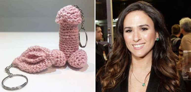 Tat&aacute; Werneck e os brindes do ch&aacute; de revela&ccedil;&atilde;o do sexo de seu beb&ecirc;.