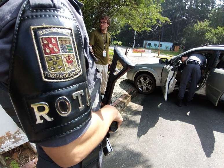 Policial da Rota na operação contra os assaltantes