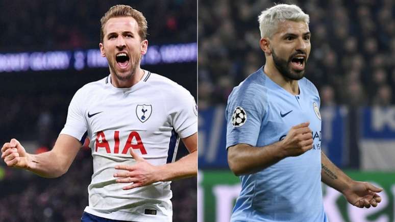 Harry Kane e Sergio Aguero são os principais jogadores de cada equipe (AFP)