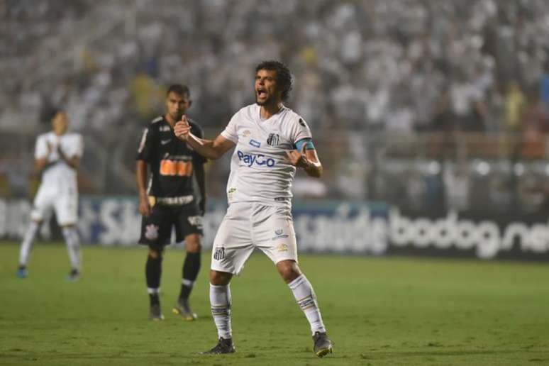 Victor Ferraz durante a vitória sobre o Corinthians, mas que não deu a classificação (Foto: Ivan Storti/Santos FC)