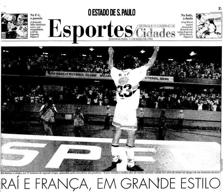 Conquista mais recente do São Paulo sobre o Corinthians, de 1998.