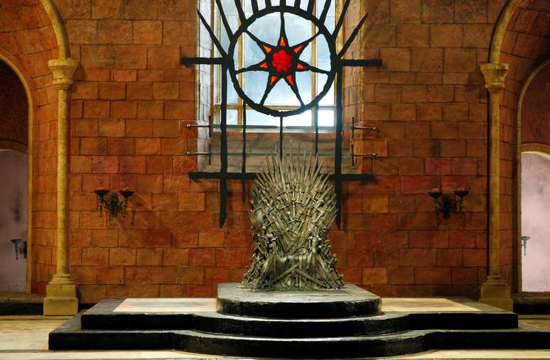 Trono de Ferro no set de filmagens da série Game of Thrones em Belfast, na Irlanda do Norte
24/06/2014 REUTERS/Phil Noble