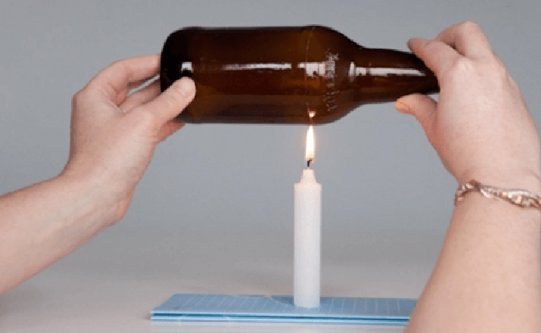 12 – Como cortar garrafa de vidro com vela. Fonte: Vai com Tudo