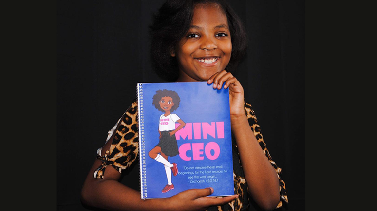 Kamaria se autodefine como "mini CEO" e j&aacute; fez v&aacute;rias palestras em escolas sobre empreendedorismo