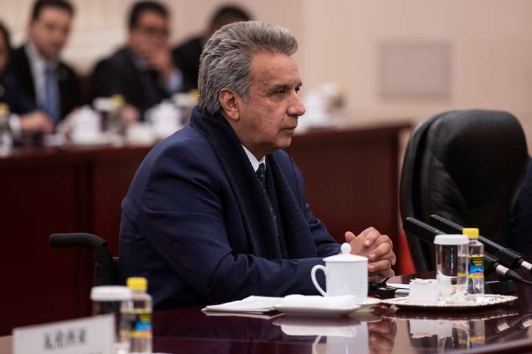 Presidente do Equador, Lenín Moreno, durante reunião em Pequim
13/12/2018 Fred Dufour/Pool via REUTERS 