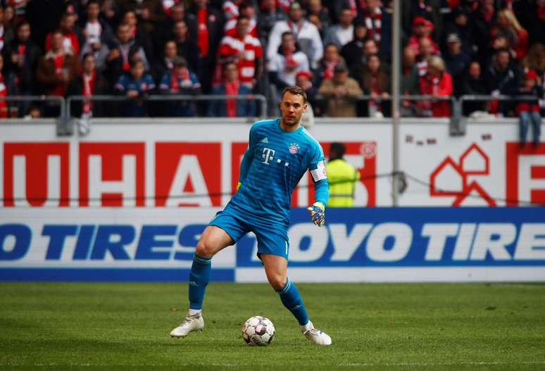 Goleiro Manuel Neuer durante partida do Bayern de Munique contra o Fortuna Duesseledorf pelo Campeonato Alem&atilde;o
14/04/2019 REUTERS/Wolfgang Rattay