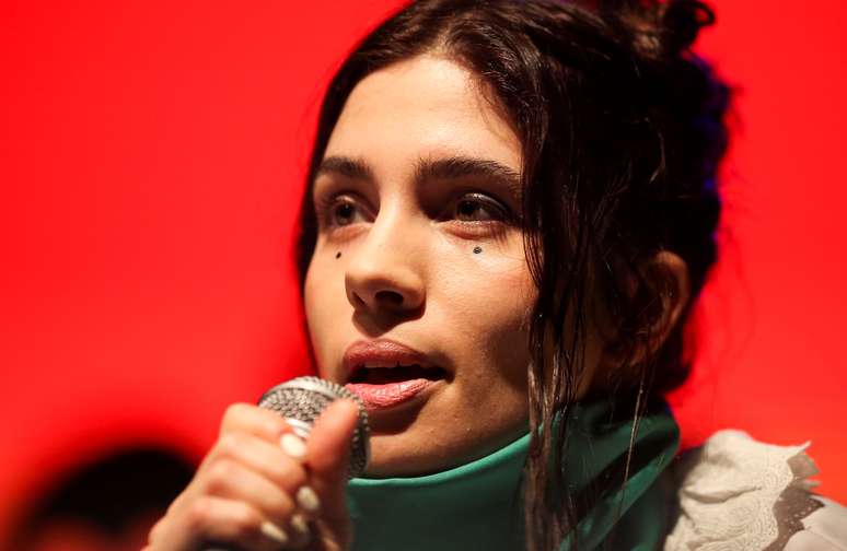 Nadezhda Tolokonnikova, integrante da banda russa Pussy Riot, durante entrevista coletiva em Buenos Aires
14/04/2019 REUTERS/Agustin Marcarian