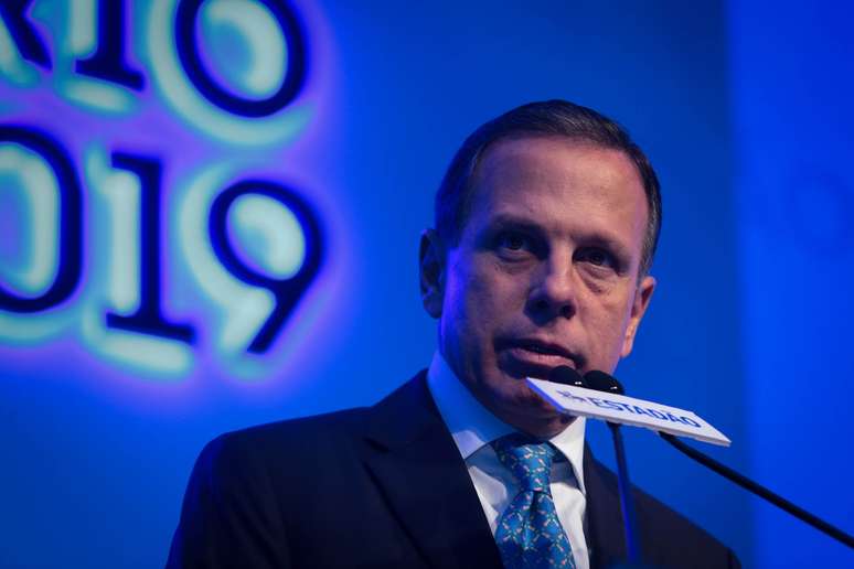 O governador do Estado de São Paulo, João Doria, participa do evento Summit Imobiliário Brasil 2019, realizado no hotel Hilton, na zona sul da capital, na manhã desta terça-feira, 16.