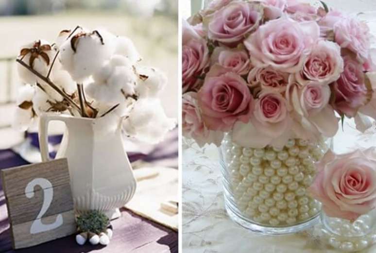 43 &ndash; P&eacute;rolas s&atilde;o bem-vindas na decora&ccedil;&atilde;o vintage casamento. Fonte: Blog Virou Casamento