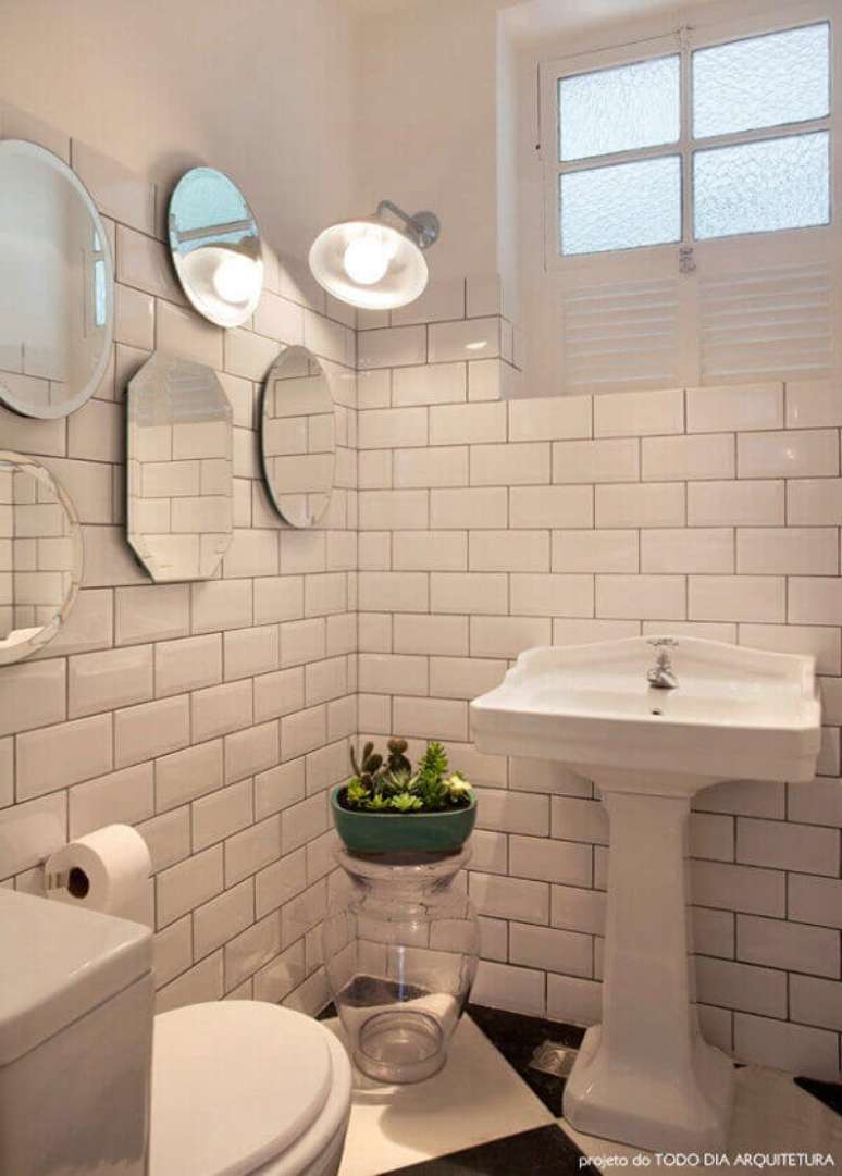 62 &ndash; Complemente a decora&ccedil;&atilde;o vintage com parede de tijolinho. Fonte: Diycore