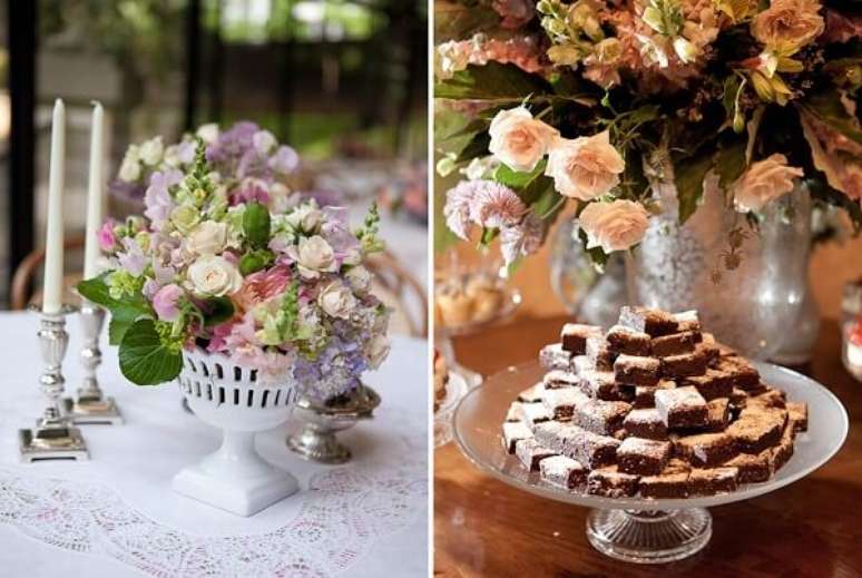 48 &ndash; Utilize renda e cristais para compor a decora&ccedil;&atilde;o vintage casamento. Fonte: Internovias