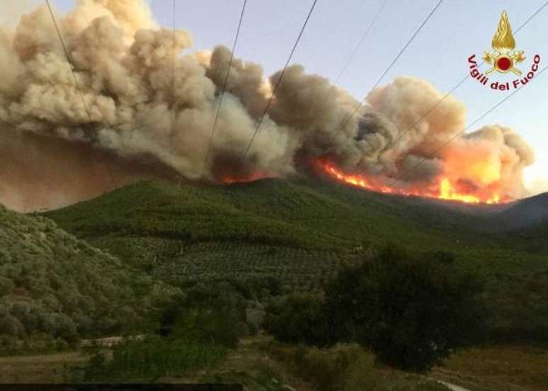 Incêndio florestal em Pisa, na Itália (foto de arquivo)