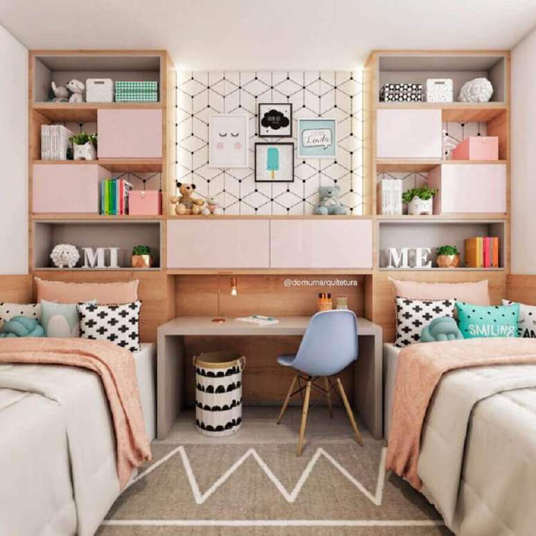 29. Lembre-se de colocar um toque da personalidade de cada um no quarto de gêmeos – Foto: Domum Arquitetura