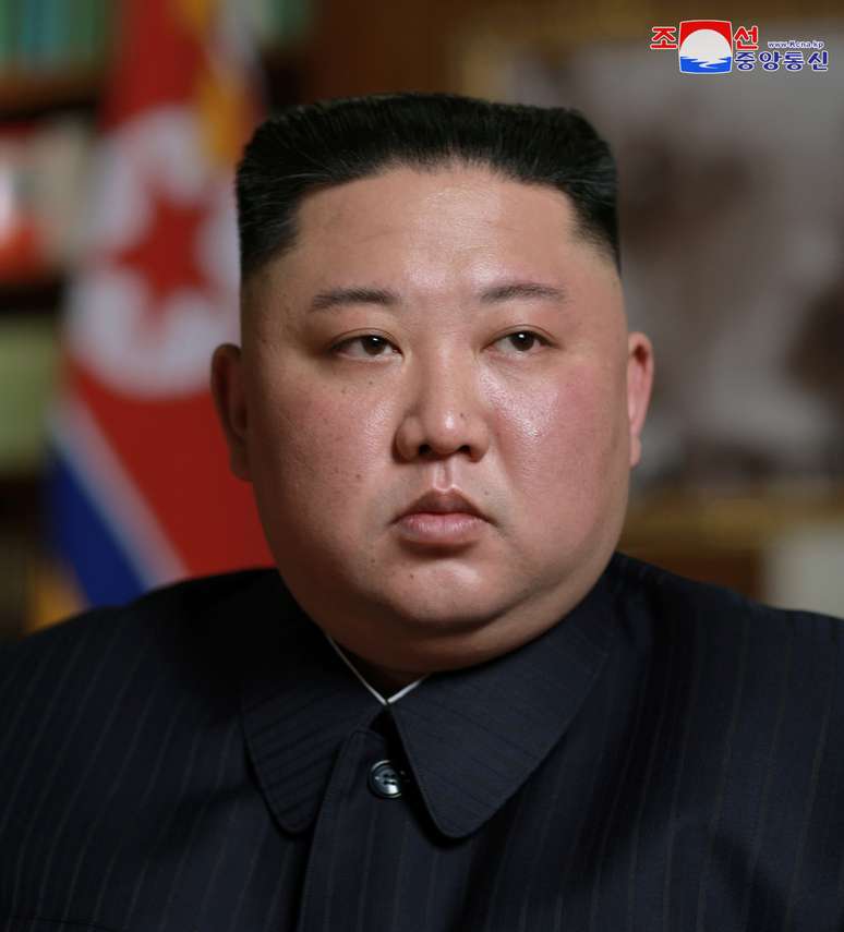 L&iacute;der da Coreia do Norte, Kim Jong Un, em foto divulgada em 11/04/2019
KCNA via REUTERS