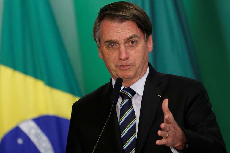  Bolsonaro, em evento no Palácio do Planalto 9/4/2019 REUTERS/Adriano Machado