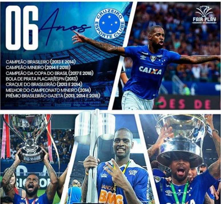 Dedé está na Toca da Raposa desde 2013 e superou diversas lesões para marcar seu nome na história do Cruzeiro- Foto: Reprodução