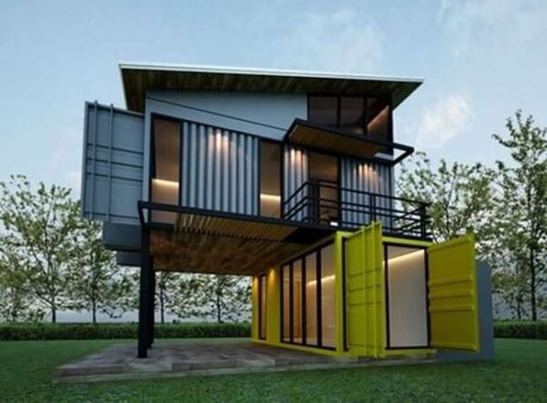 3. Casa container com dois andares. Fonte: Pinterest