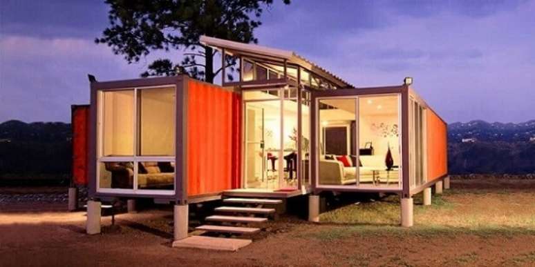 55. Casa container laranja. Fonte: Pinterest