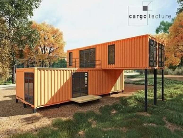 17. Casa container laranja. Fonte: Pinterest