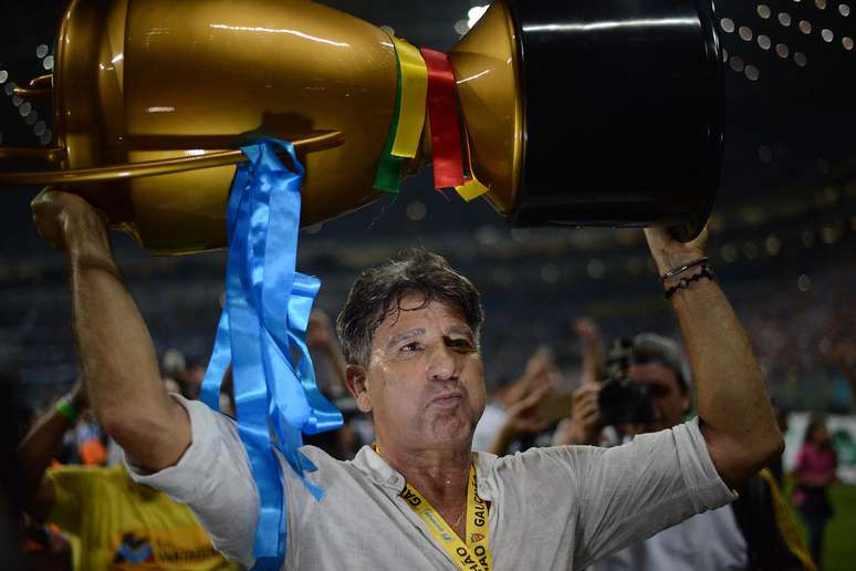 Renato Gaúcho do Grêmio comemora Titulo após Partida entre Grêmio e Internacional, válida pela Final do Campeonato Gaúcho, realizada na Arena do Grêmio em Porto Alegre (RS)