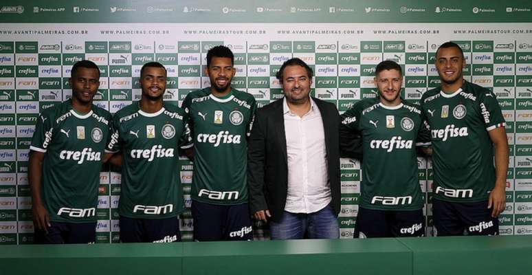 Alexandre Mattos contratou este quinteto e Ricardo Goulart para a temporada (Agência Palmeiras/Divulgação)