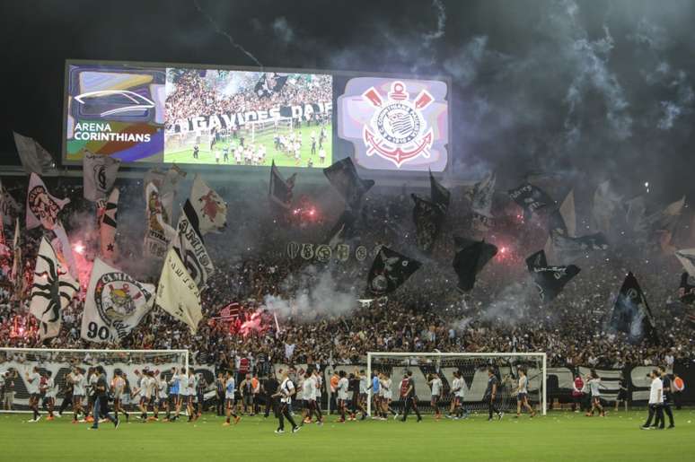 Treino aberto antes de final contra o Palmeiras, na decisão do ano passado (Foto: Bruno Teixeira/Corinthians)