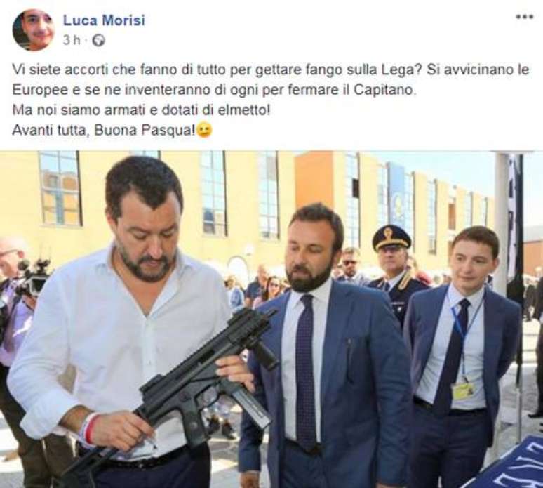 Foto de vice-premier italiano com arma em mãos gera polêmica