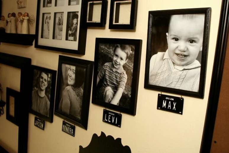 29 – Quadro de fotos retrata o desenvolvimento da criança. Fonte: Pinterest