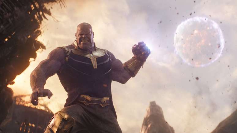 Thanos, vilão dos filmes mais recentes de Vingadores