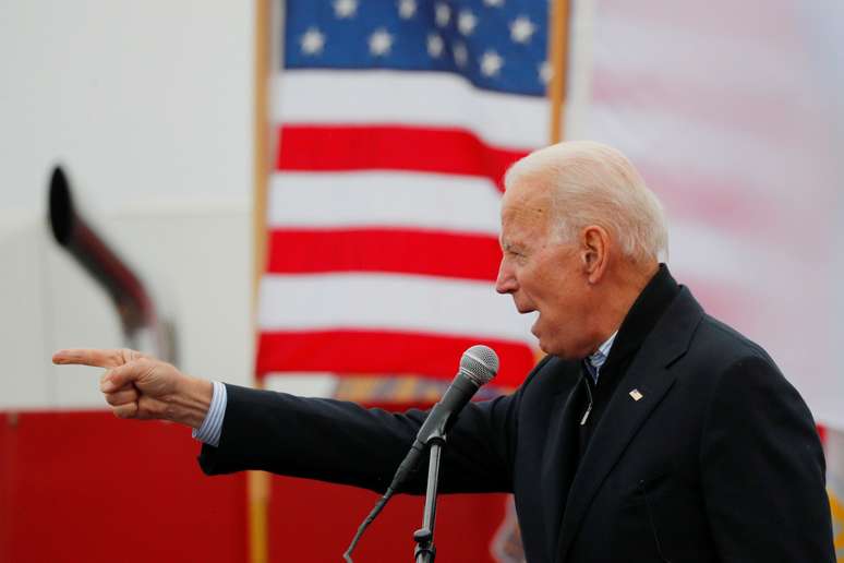 Joe Biden em Boston
18/04/2019 REUTERS/Brian Snyder 