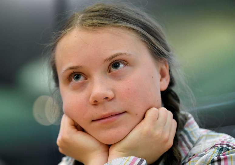 Greta Thunberg, na Câmara dos Lordes em Londres 23/4/2019 REUTERS/Toby Melville