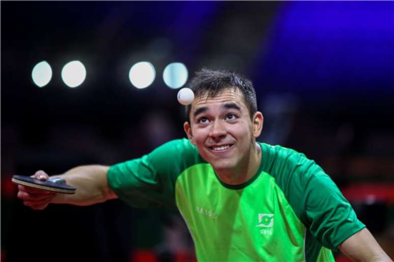 Hugo Calderano está entre os 32 melhores do Mundial (Foto: Abelardo Mendes Júnior/Rede do Esporte.)