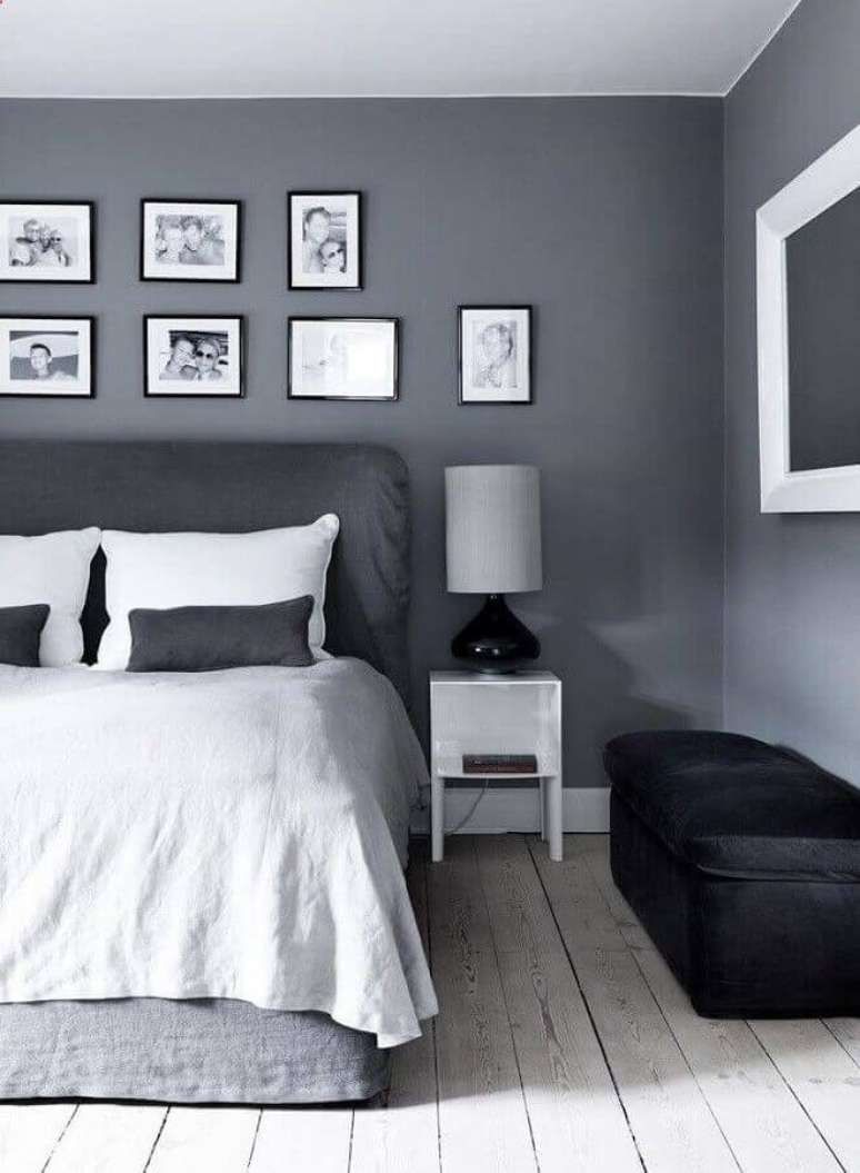 39. A decoração de quartos cinza e brancos é clássica – Foto: Pinterest
