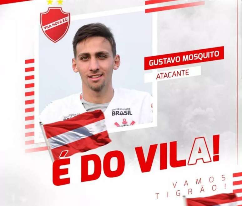 Gusavo Mosquito disputará a Série B pelo Vila Nova.