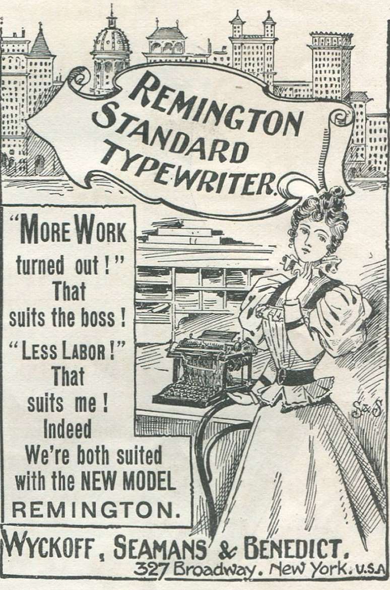 Anúncio da máquina de escrever Remington Standard