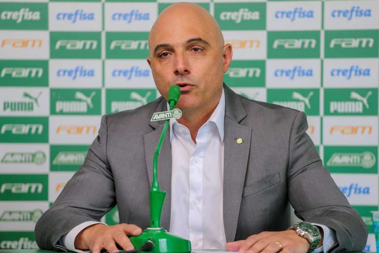 O presidente do Palmeiras, Mauricio Galiotte