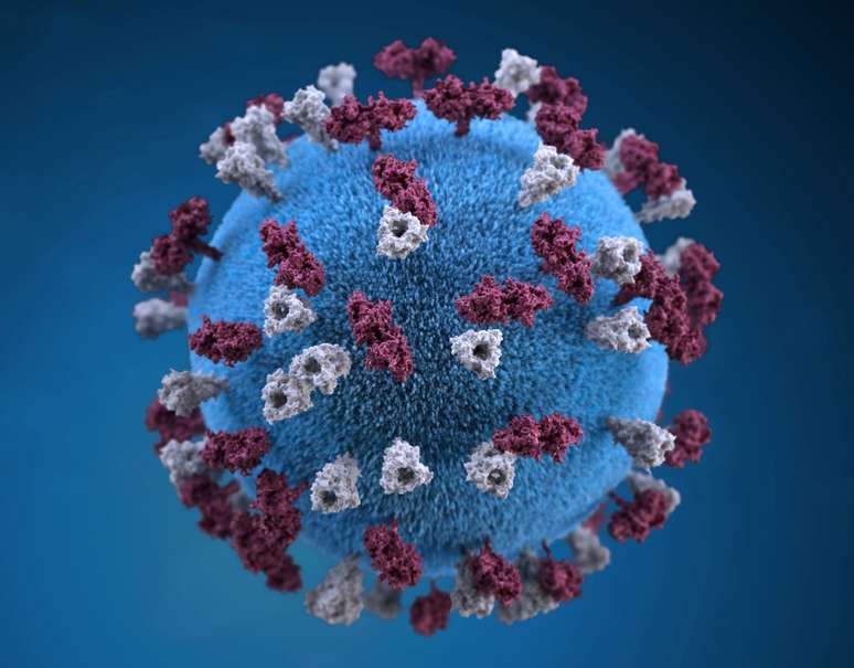 Ilustração em 3D do vírus do sarampo