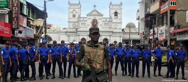 A Igreja de Santo Antônio, em Colombo, um dos alvos dos atentados da semana passada