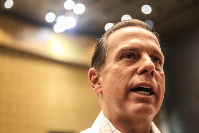 O governador de São Paulo, João Dória (PSDB) durante a convenção estadual do DEM realizado na Assembleia Legislativa do Estado de São Paulo (ALESP), neste domingo, 28, que elegeu Rodrigo Garcia como novo presidente do partido em São Paulo.