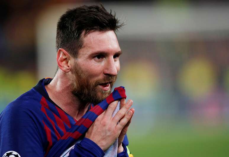 Messi durante jogo de ida da semi-final da Copa dos Campe&otilde;es, entre Barcelona e Liverpool.  1/5/2019  REUTERS/Albert Gea -