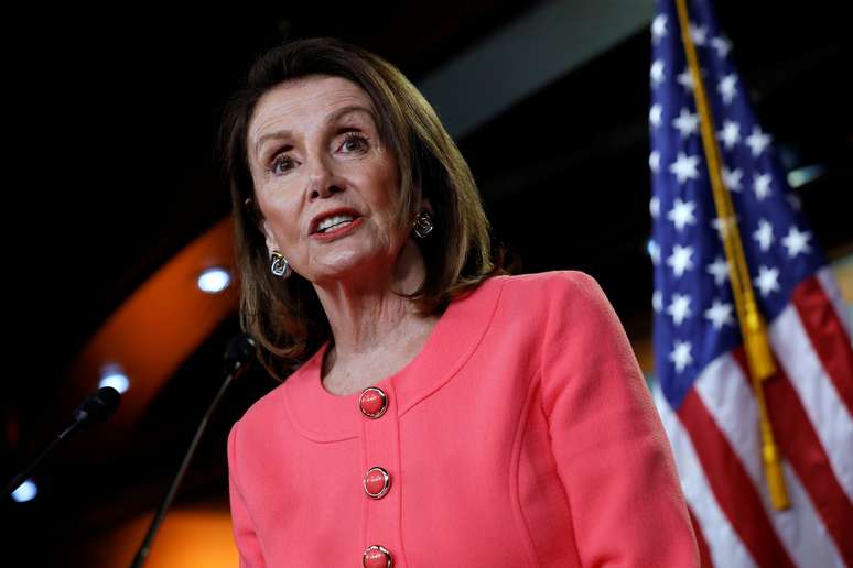 Presidente da Câmara dos Deputados dos EUA, Nancy Pelosi, durante entrevista coletiva em Washington
02/05/2019 REUTERS/Yuri Gripas