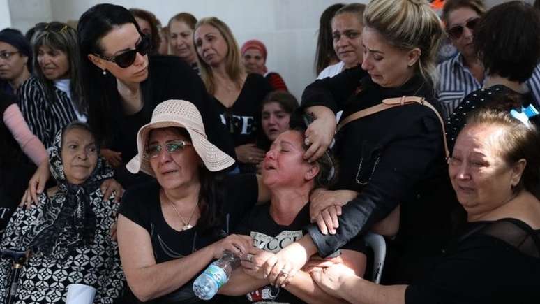 Funeral de uma das vítimas israelenses, Moshe Agadi